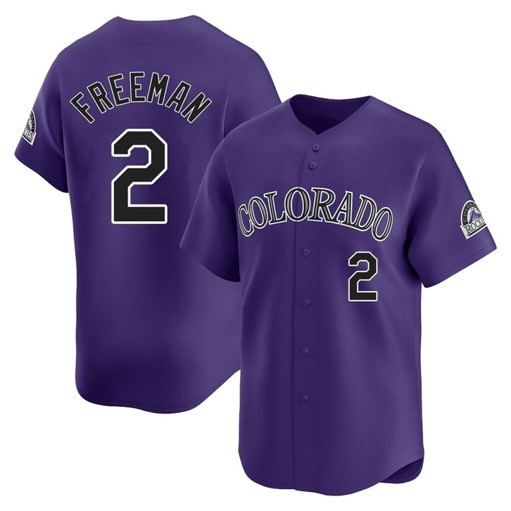 tocy C.Rockies #2 Tyler Freeman Player Purple Limited Home Stitched Jerseys