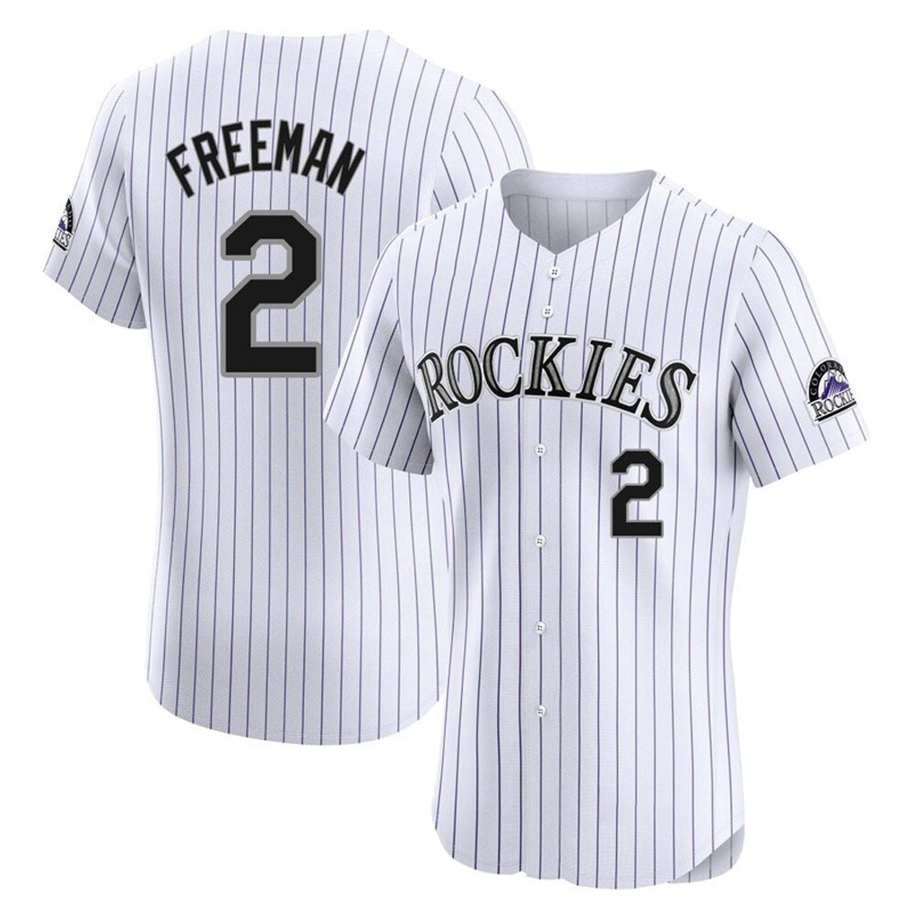 tocy C.Rockies #2 Tyler Freeman Player White Limited Elite Home Stitched Jerseys
