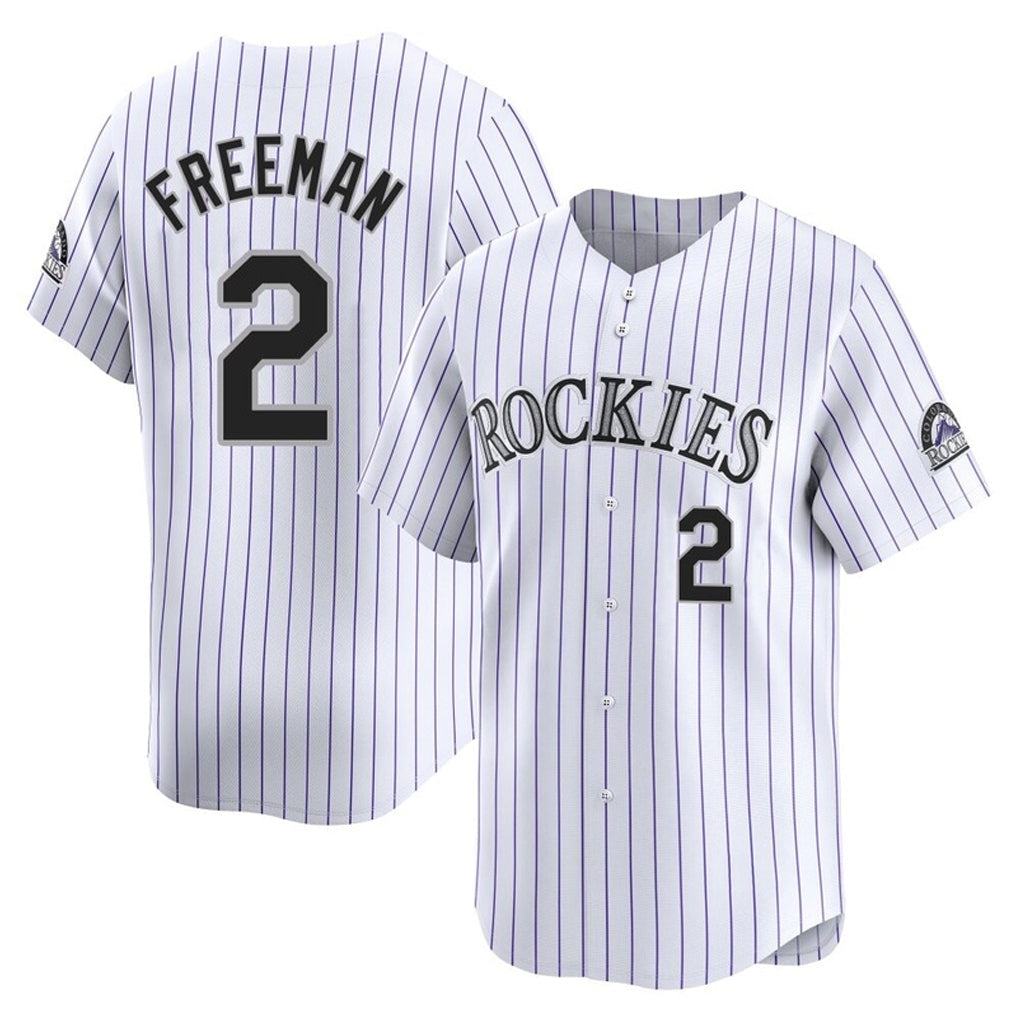 tocy C.Rockies #2 Tyler Freeman Player White Limited Home Stitched Jerseys