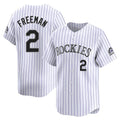 tocy C.Rockies #2 Tyler Freeman Player White Limited Home Stitched Jerseys