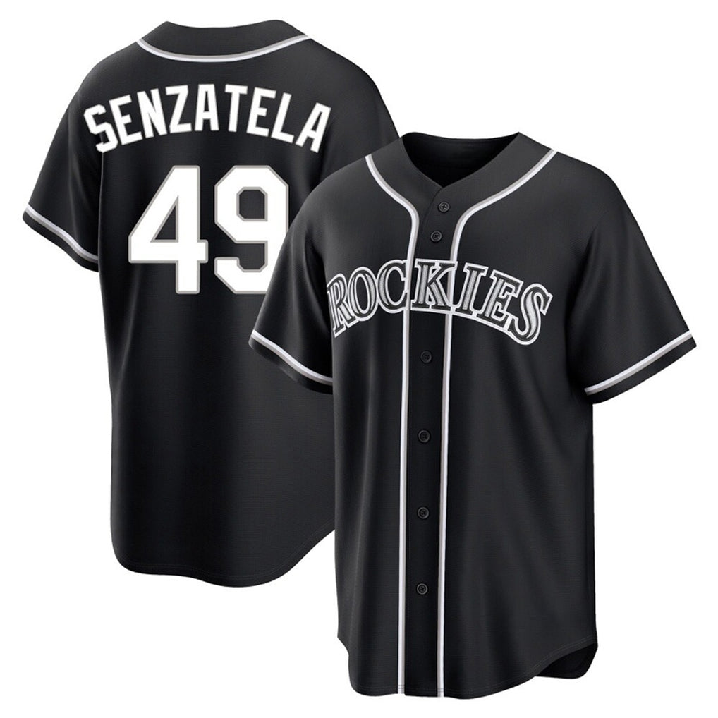 tocy C.Rockies #49 Antonio Senzatela Player Black Fashion Out Home Game Stitched Jerseys