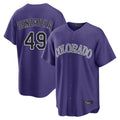 tocy C.Rockies #49 Antonio Senzatela Player Purple Game Home Stitched Jerseys