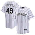 tocy C.Rockies #49 Antonio Senzatela Player White Game Home Stitched Jerseys