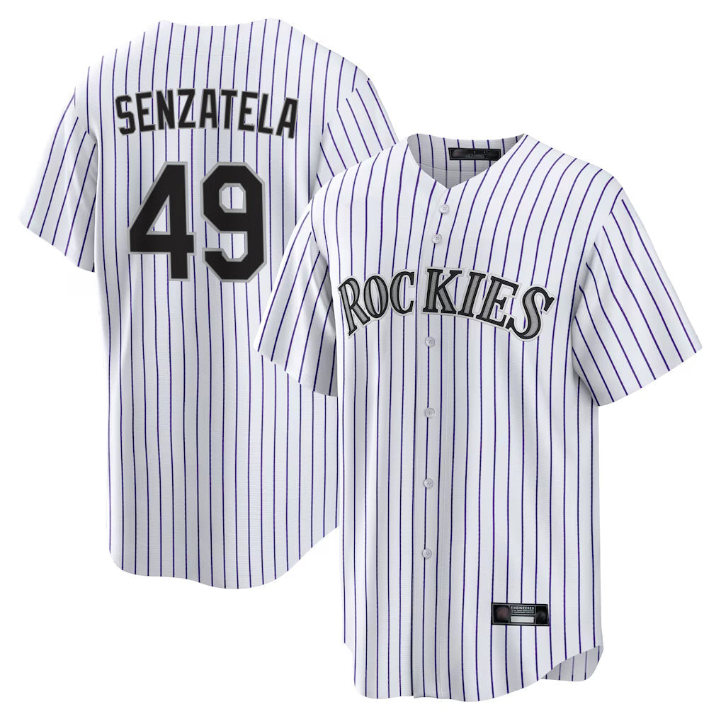 tocy C.Rockies #49 Antonio Senzatela Player White Game Home Stitched Jerseys