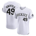 tocy C.Rockies #49 Antonio Senzatela Player White Limited Elite Home Stitched Jerseys