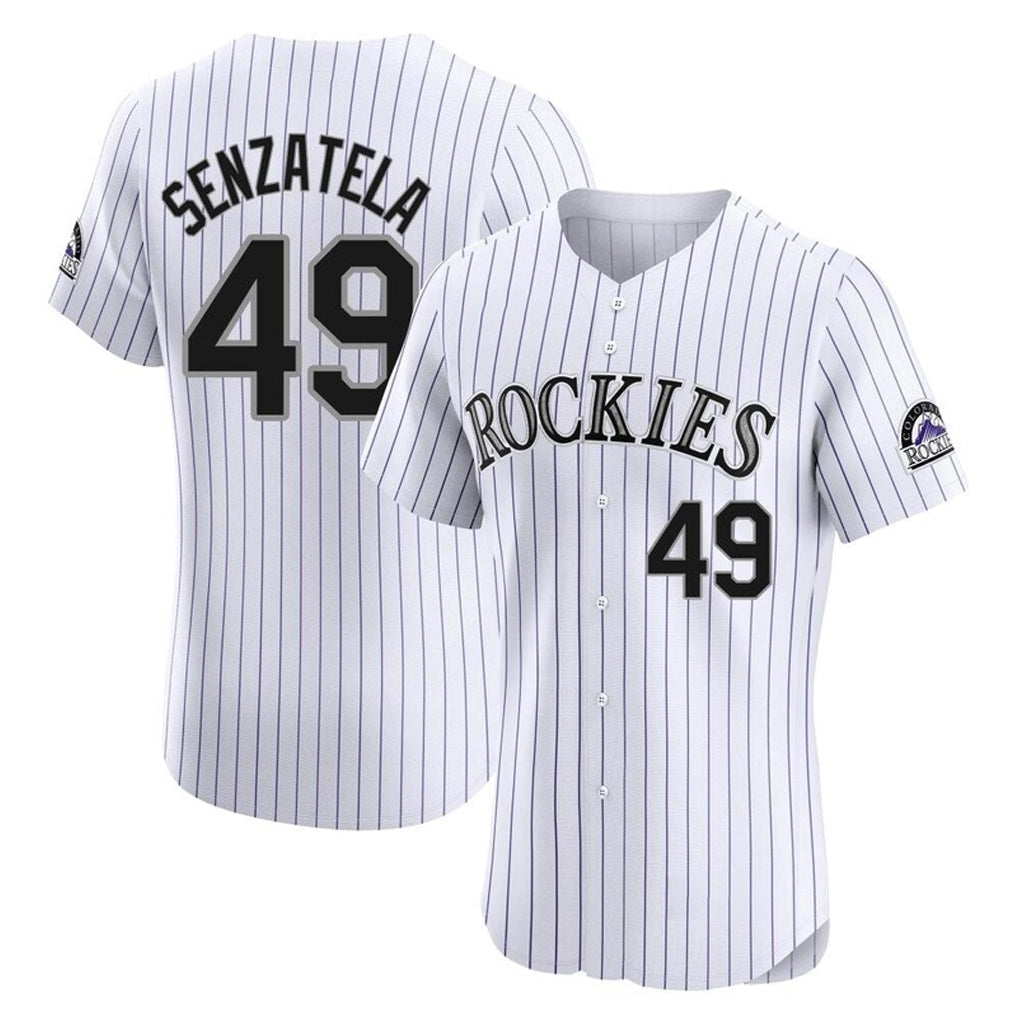 tocy C.Rockies #49 Antonio Senzatela Player White Limited Elite Home Stitched Jerseys