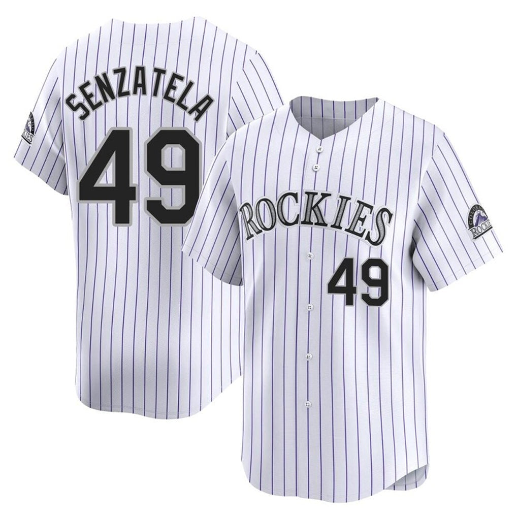tocy C.Rockies #49 Antonio Senzatela Player White Limited Home Stitched Jerseys