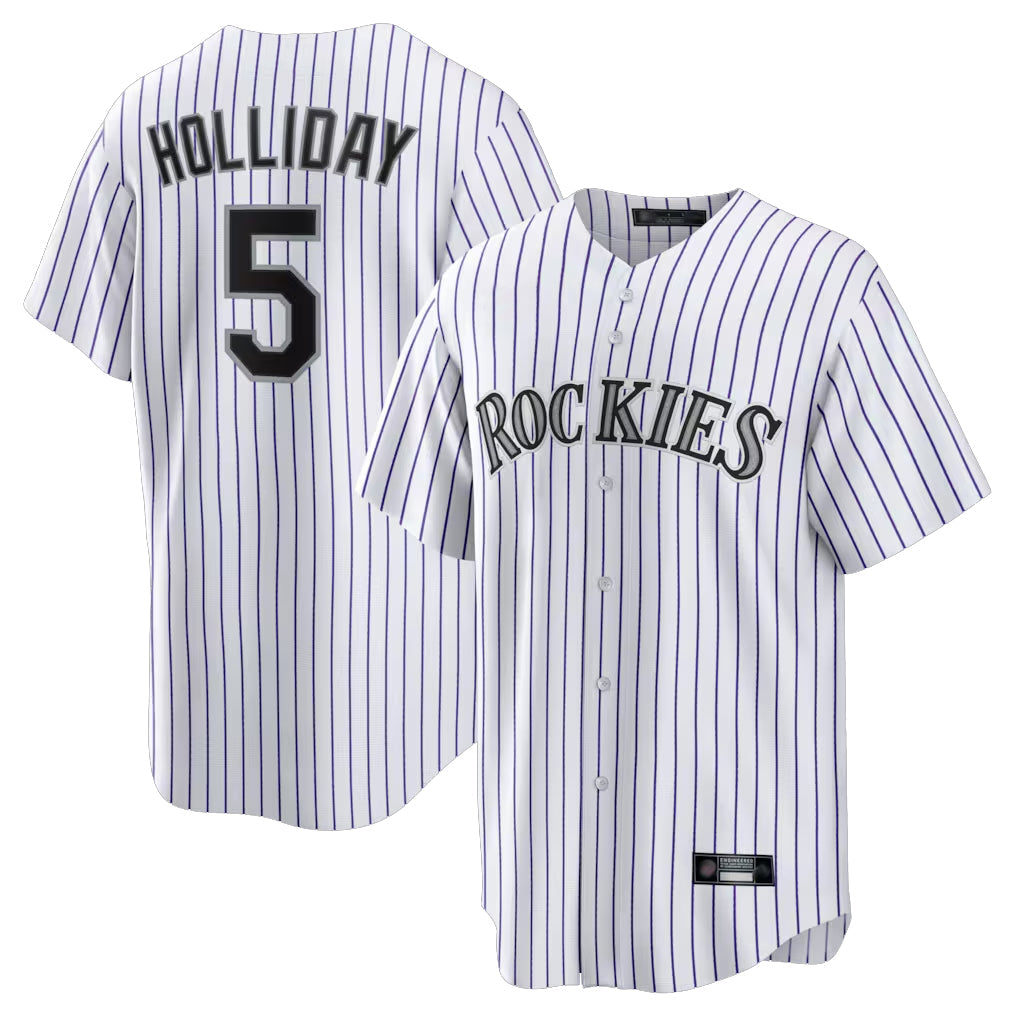 tocy C.Rockies #5 Matt Holliday Player White Game Home Stitched Jerseys
