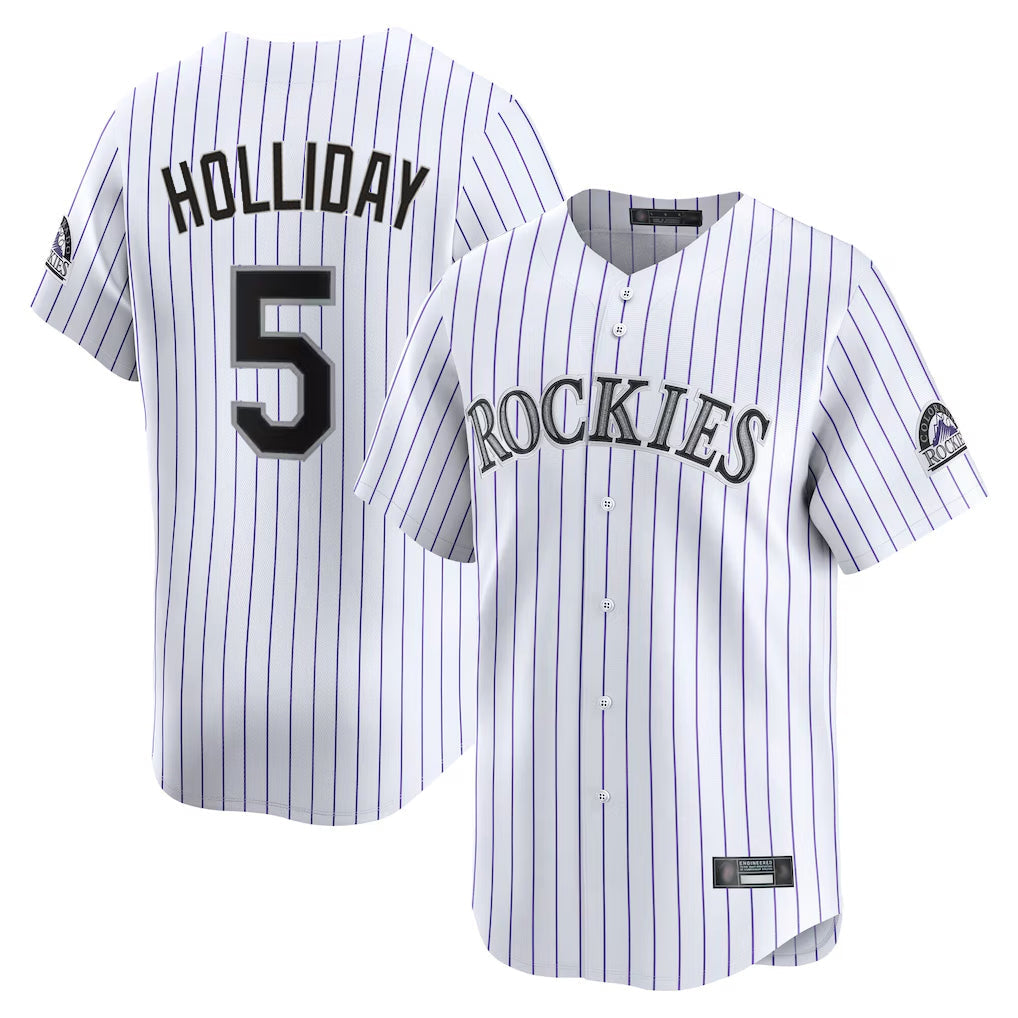 tocy C.Rockies #5 Matt Holliday Player White Limited Home Stitched Jerseys