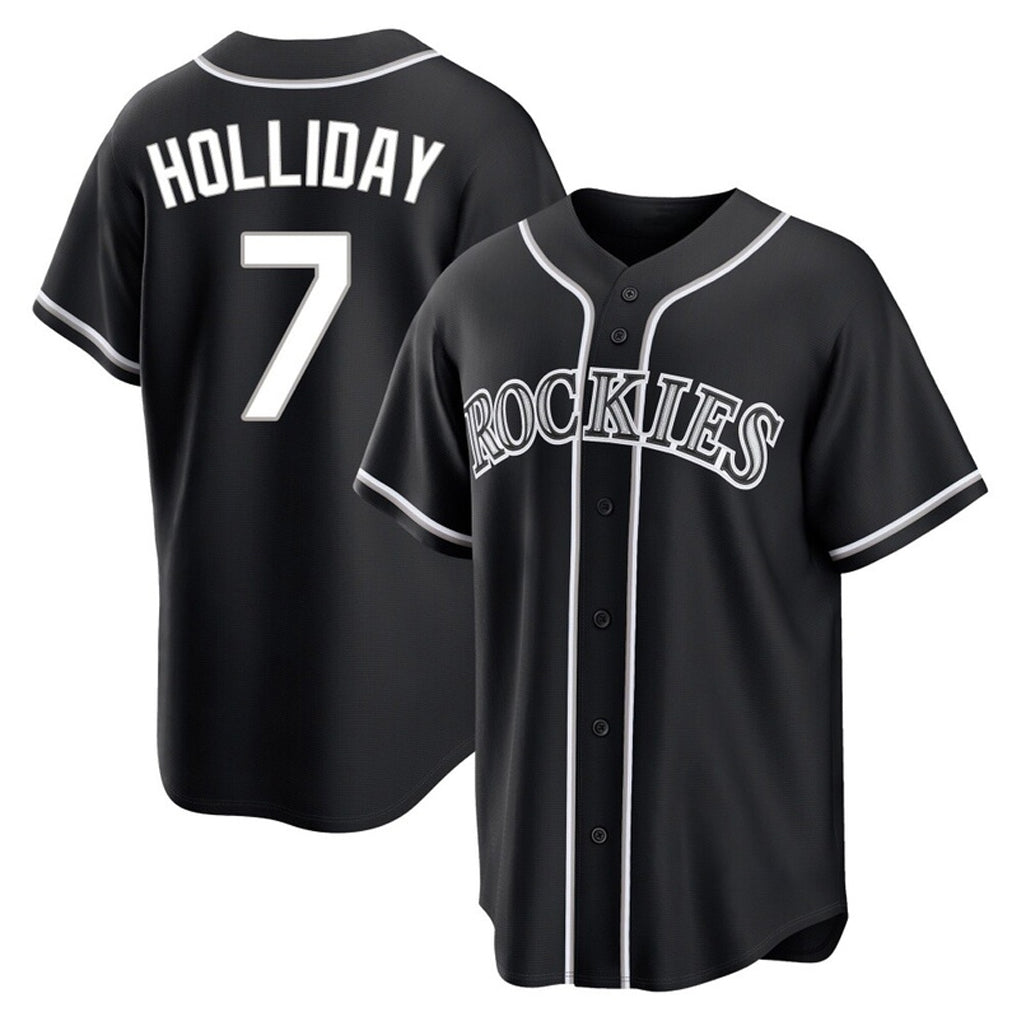 tocy C.Rockies #7 Matt Holliday Player Black Fashion Out Home Game Stitched Jerseys