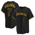 tocy C.Rockies #7 Matt Holliday Player Black Snake Skin City Home Game Stitched Jerseys