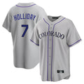 tocy C.Rockies #7 Matt Holliday Player Gray Game Home Stitched Jerseys