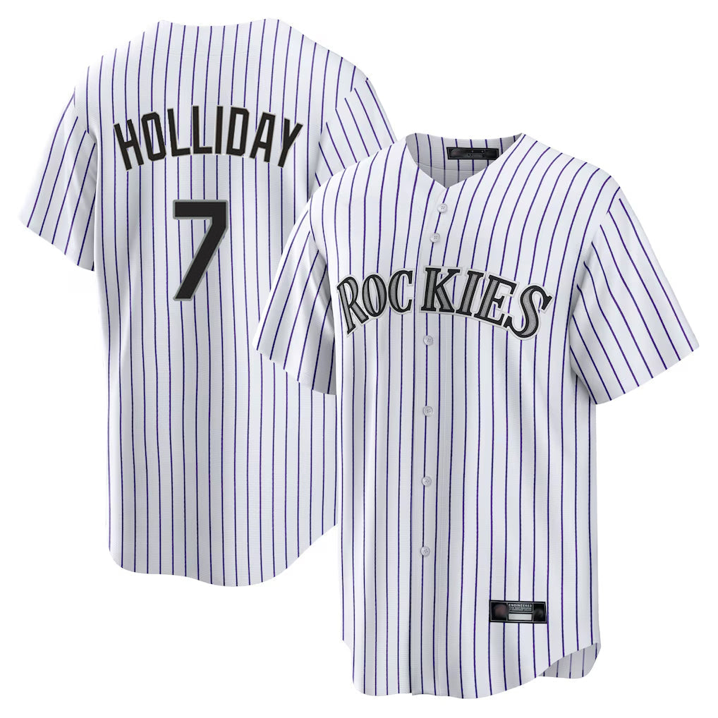 tocy C.Rockies #7 Matt Holliday Player White Game Home Stitched Jerseys