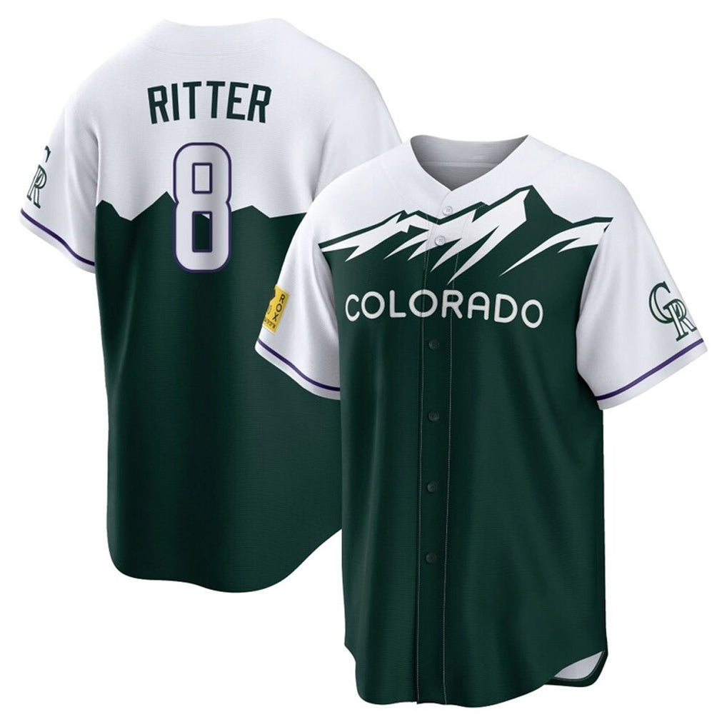 tocy C.Rockies #8 Ryan Ritter Player Green City Connect Home Game Stitched Jerseys