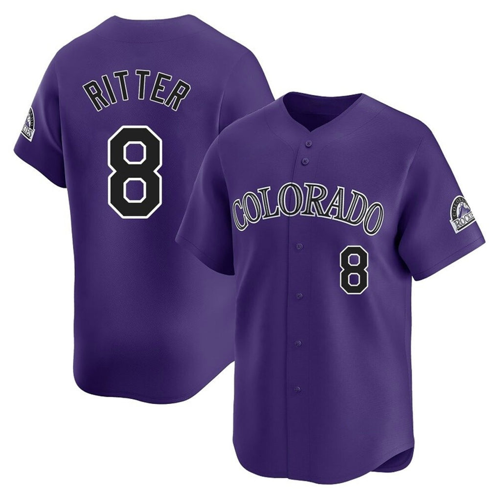 tocy C.Rockies #8 Ryan Ritter Player Purple Limited Home Stitched Jerseys