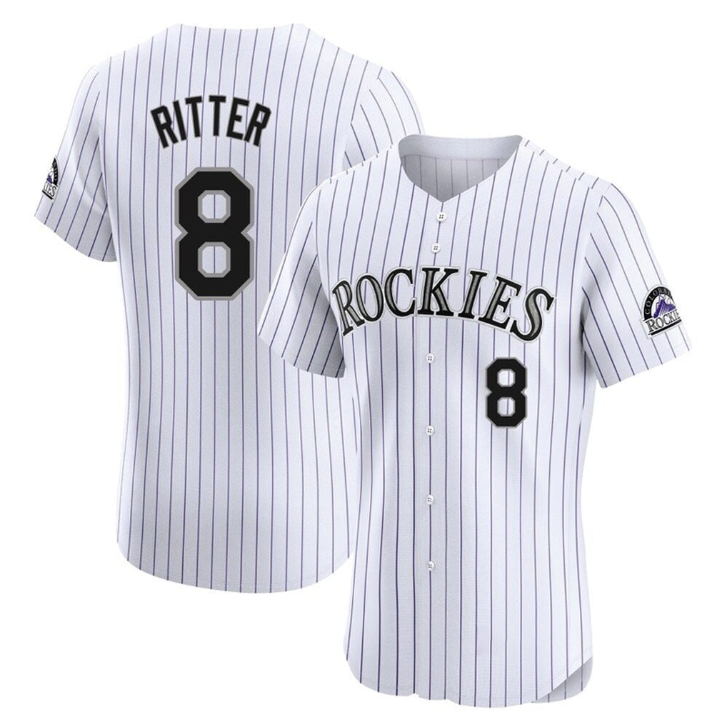 tocy C.Rockies #8 Ryan Ritter Player White Limited Elite Home Stitched Jerseys