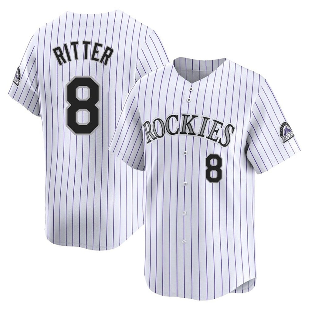 tocy C.Rockies #8 Ryan Ritter Player White Limited Home Stitched Jerseys