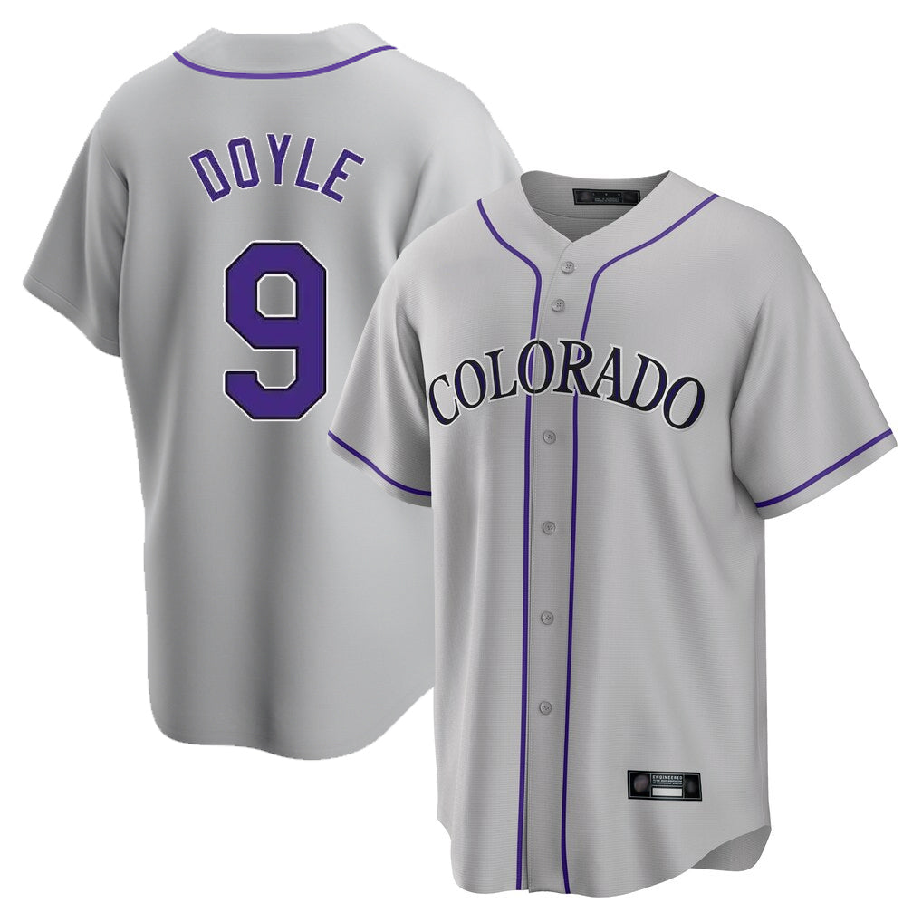 tocy C.Rockies #9 Brenton Doyle Player Gray Game Home Stitched Jerseys