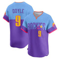 tocy C.Rockies #9 Brenton Doyle Player Purple-Light Blue City Connect Limited Home T-shirt Stitched Jerseys