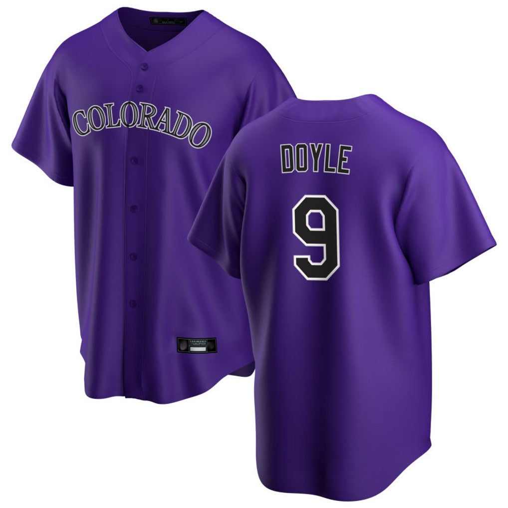 tocy C.Rockies #9 Brenton Doyle Player Purple Game Home Stitched Jerseys