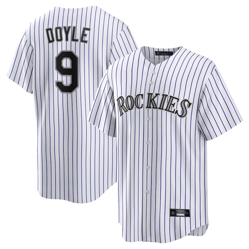 tocy C.Rockies #9 Brenton Doyle Player White Game Home Stitched Jerseys