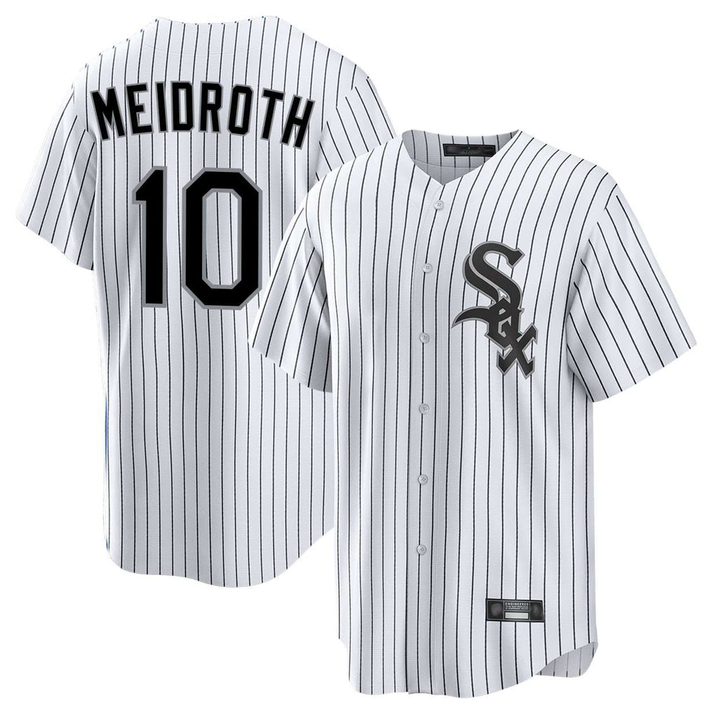 tocy C.White Sox #10 Chase Meidroth Player White Stripe Home Game Stitched Jerseys