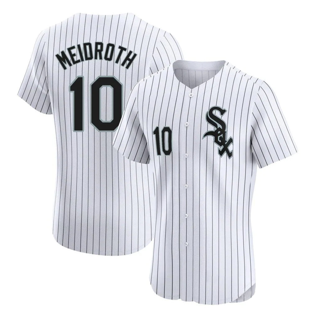 tocy C.White Sox #10 Chase Meidroth Player White Stripe Limited Elite Home Stitched Jerseys