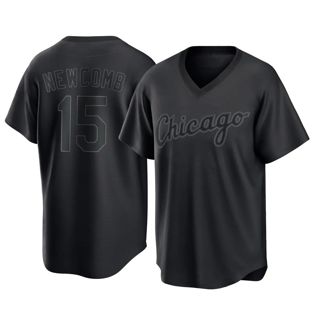 tocy C.White Sox #15 Sean Newcomb Player Black T-shirt Home Game Stitched Jerseys