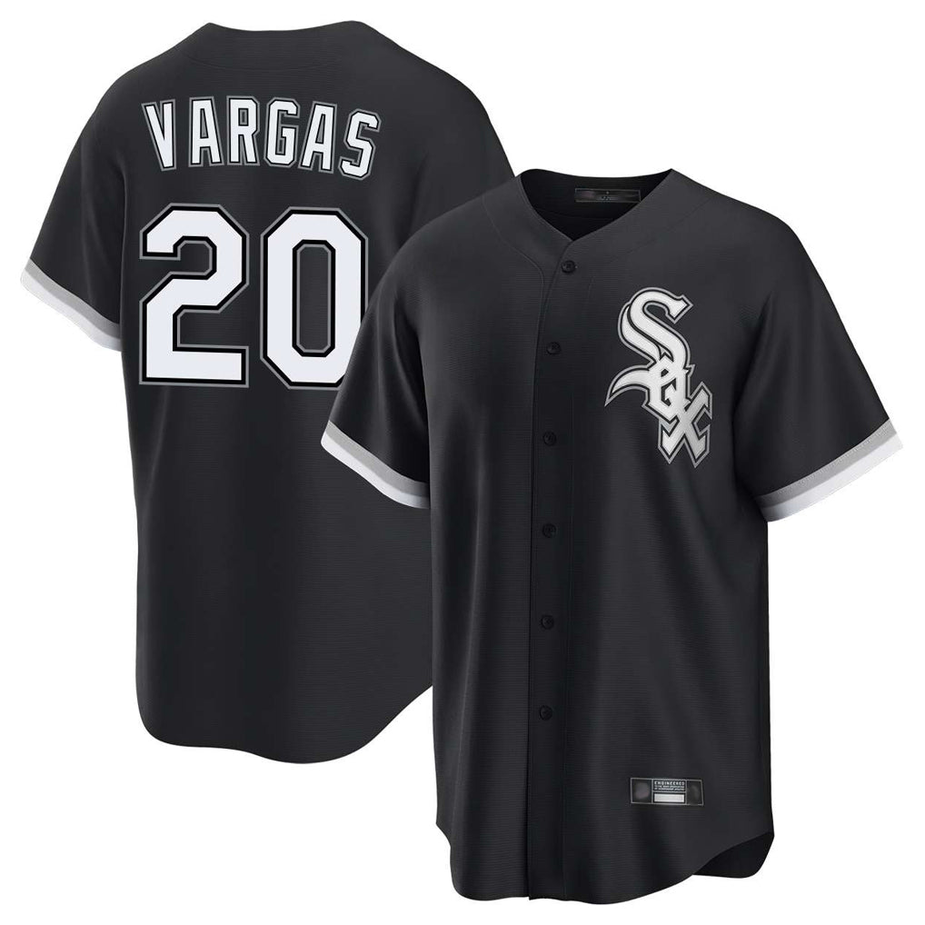 tocy C.White Sox #20 Miguel Vargas Player Black Home Game Stitched Jerseys