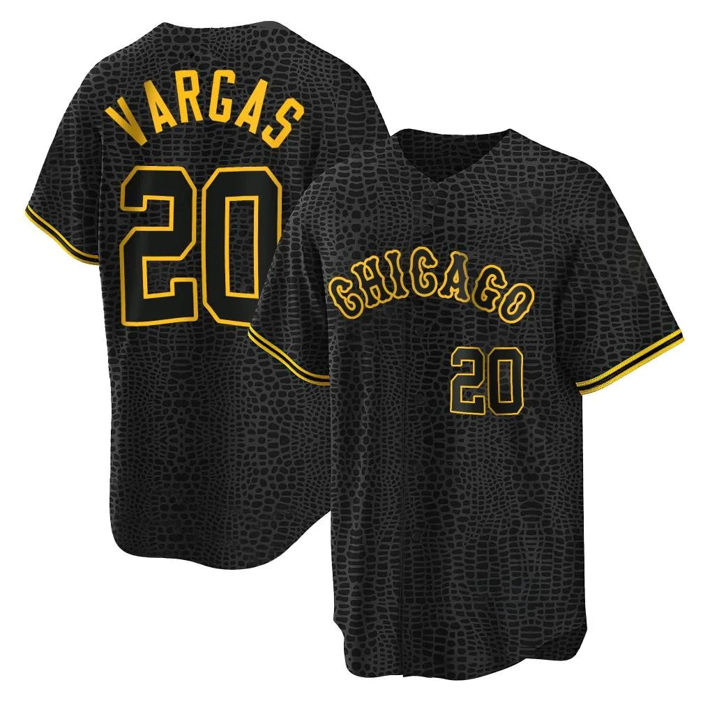 tocy C.White Sox #20 Miguel Vargas Player Black Snake Skin City Home Game Stitched Jerseys
