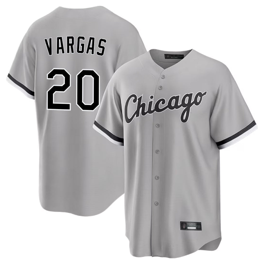tocy C.White Sox #20 Miguel Vargas Player Gray Home Game Stitched Jerseys