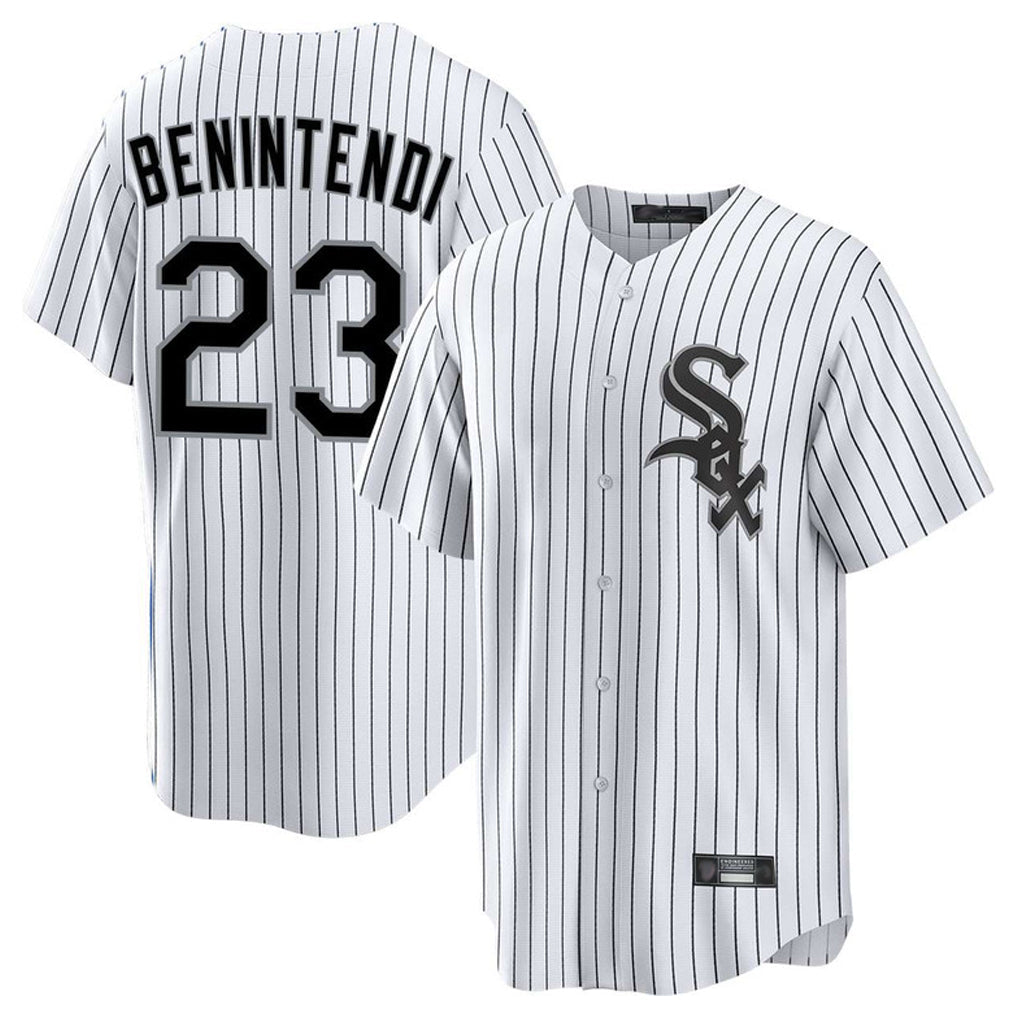 tocy C.White Sox #23 Andrew Benintendi Player White Stripe Home Game Stitched Jerseys