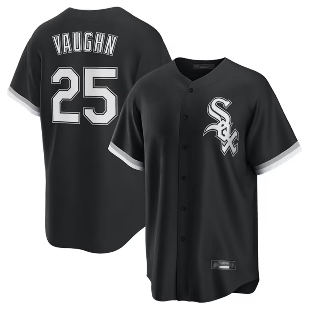 tocy C.White Sox #25 Andrew Vaughn Player Black Home Game Stitched Jerseys