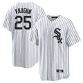 tocy C.White Sox #25 Andrew Vaughn Player White Stripe Home Game Stitched Jerseys
