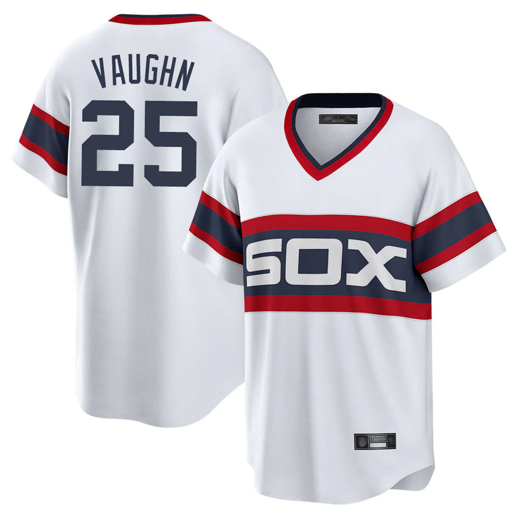 tocy C.White Sox #25 Andrew Vaughn Player White Stripe Limited Home Stitched Jerseys