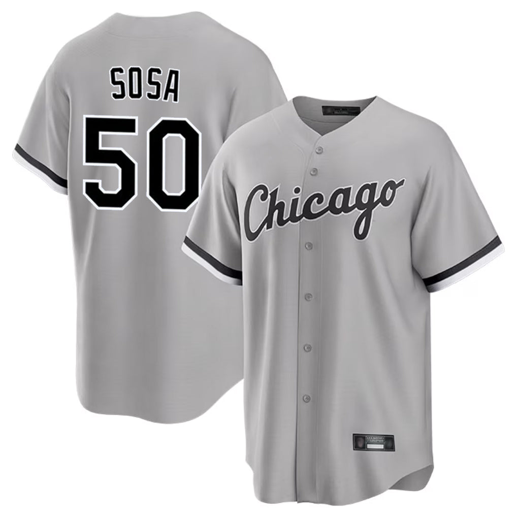 tocy C.White Sox #50 Lenyn Sosa Player Gray Home Game Stitched Jerseys