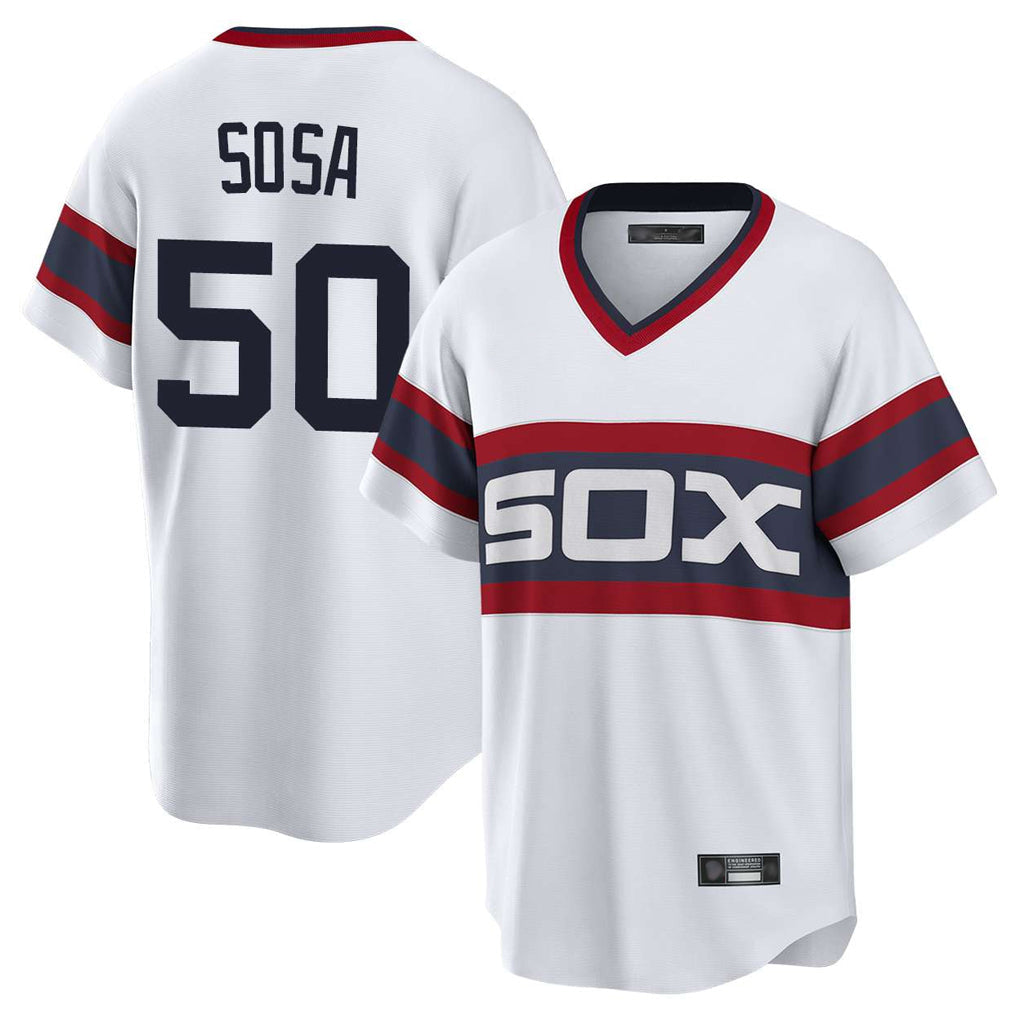 tocy C.White Sox #50 Lenyn Sosa Player White T-shirt Home Game Stitched Jerseys