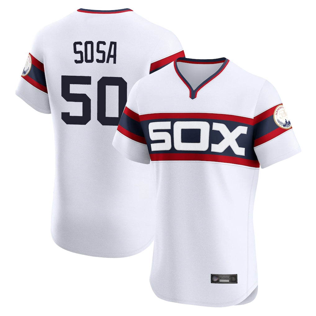 tocy C.White Sox #50 Lenyn Sosa Player White T-shirt Limited Elite Home Stitched Jerseys