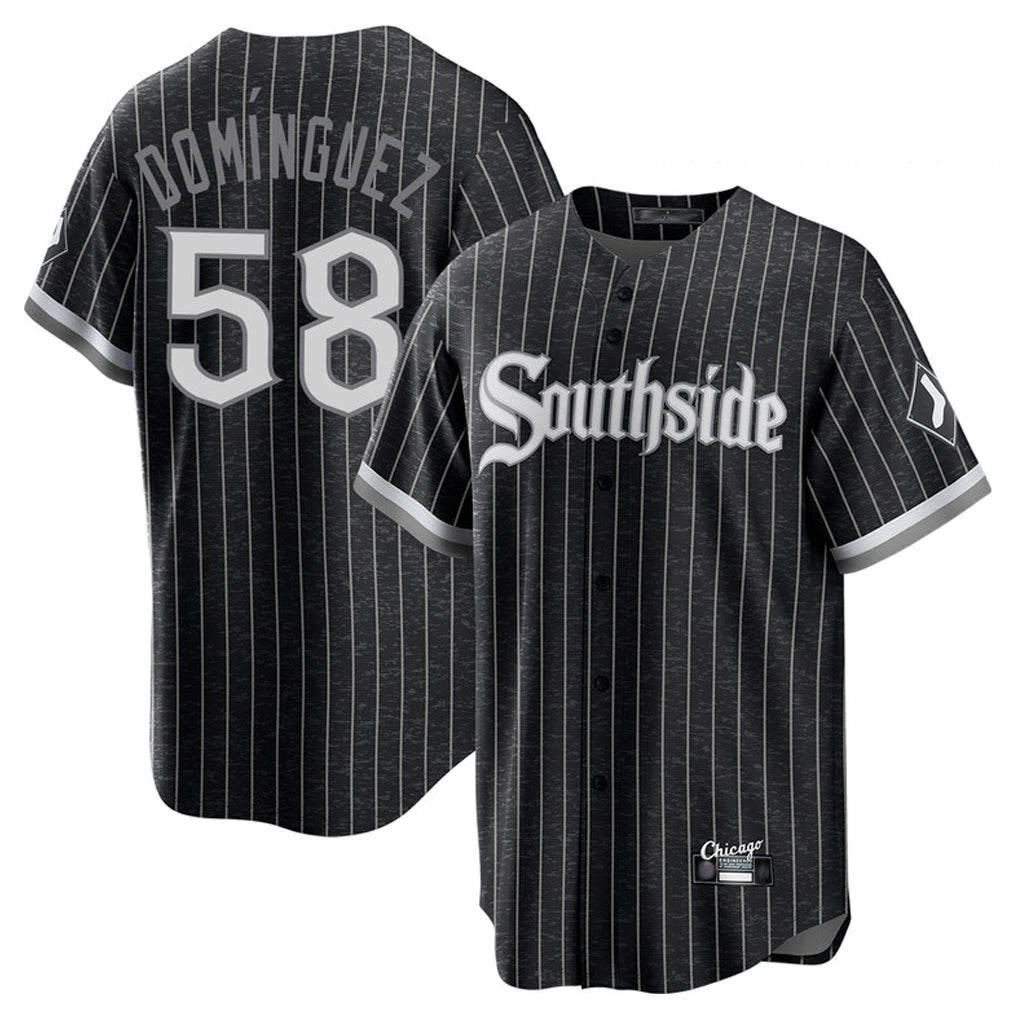 tocy C.White Sox #58 Seranthony Dom¡§anguez Player Black City Connect Home Game Stitched Jerseys