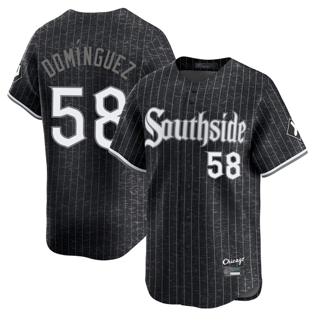 tocy C.White Sox #58 Seranthony Dom¡§anguez Player Black City Connect Limited Home Stitched Jerseys