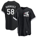 tocy C.White Sox #58 Seranthony Dom¡§anguez Player Black Spring Training Game Stitched Jerseys