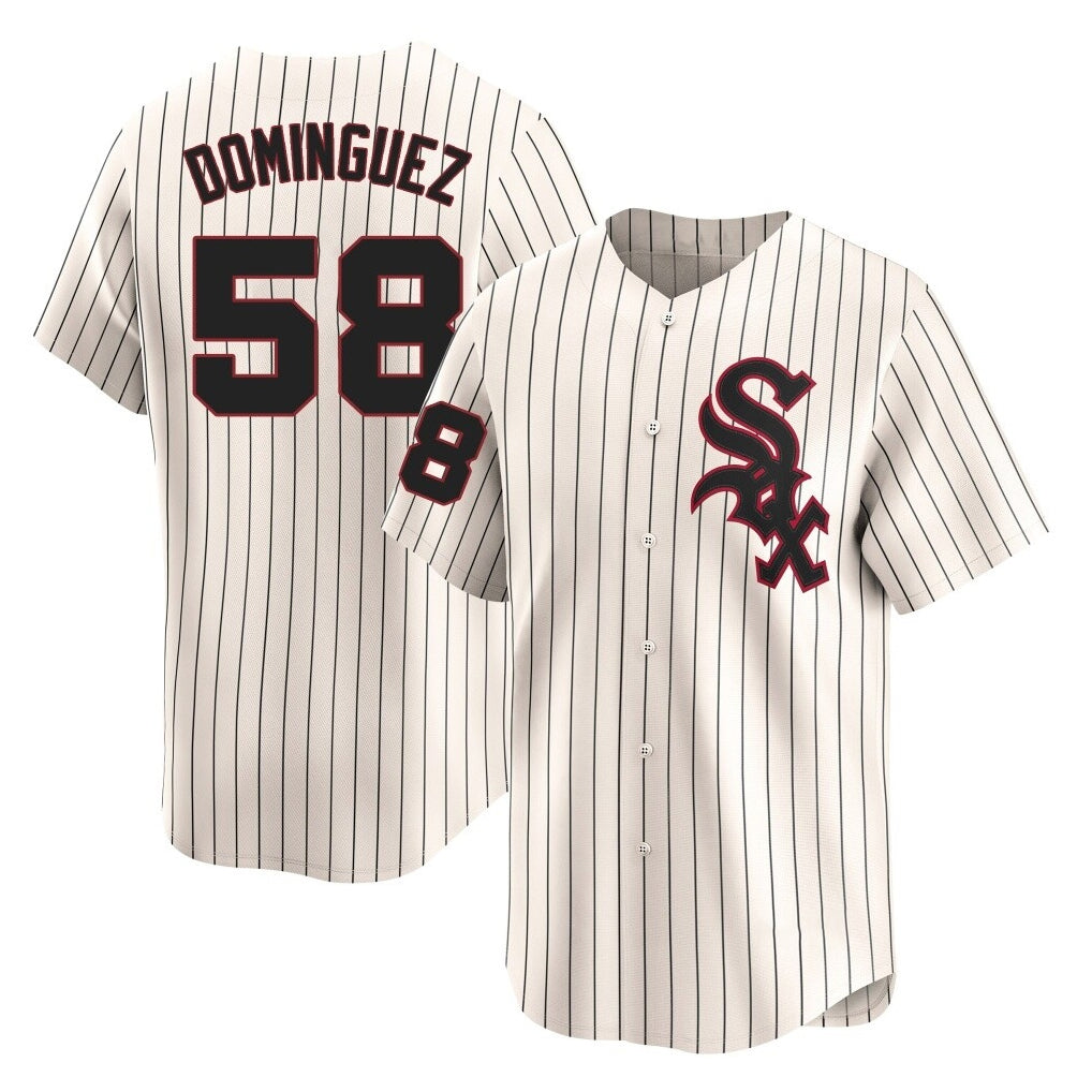 tocy C.White Sox #58 Seranthony Dom¡§anguez Player Cream Cooperstown Collection Limited Home Stitched Jerseys