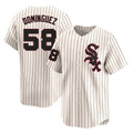 tocy C.White Sox #58 Seranthony Dom¡§anguez Player Cream Cooperstown Collection Limited Home Stitched Jerseys