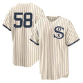 tocy C.White Sox #58 Seranthony Dom¡§anguez Player Cream Field of Dreams Home Game Stitched Jerseys