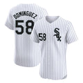 tocy C.White Sox #58 Seranthony Dom¡§anguez Player White Stripe Limited Elite Home Stitched Jerseys