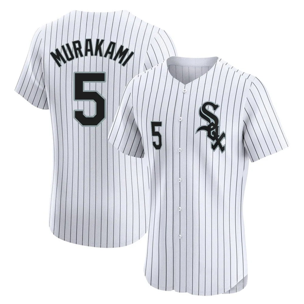 tocy C.White Sox #5 Munetaka Murakami Player White Stripe Limited Elite Home Stitched Jerseys