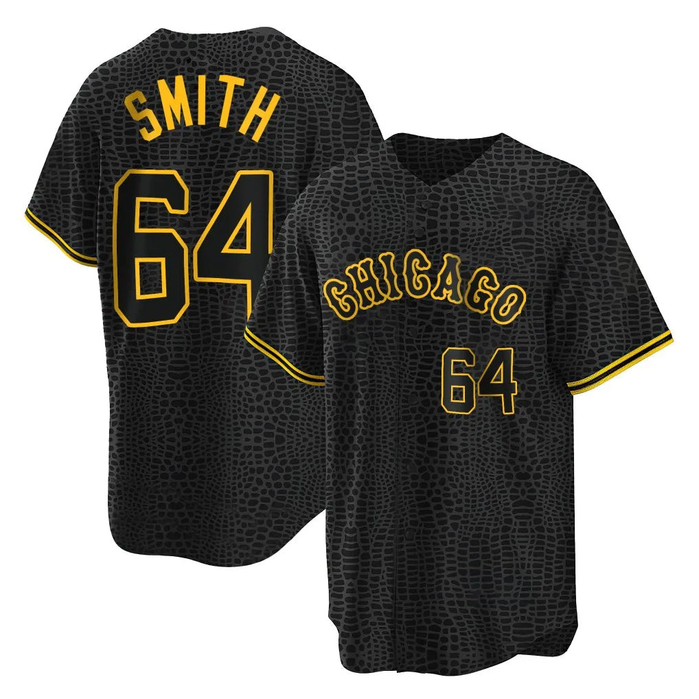 tocy C.White Sox #64 Shane Smith Player Black Snake Skin City Home Game Stitched Jerseys