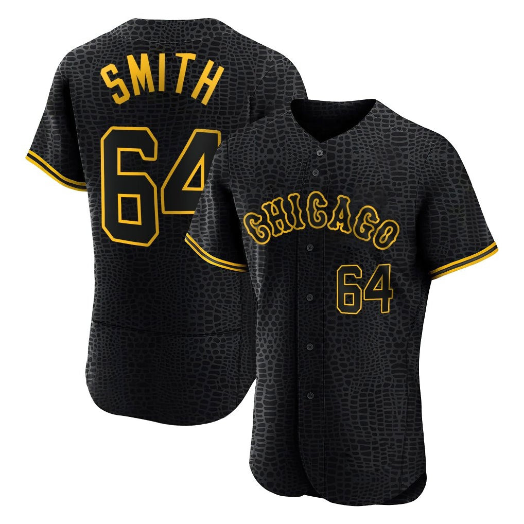 tocy C.White Sox #64 Shane Smith Player Black Snake Skin City Limited Elite Home Stitched Jerseys
