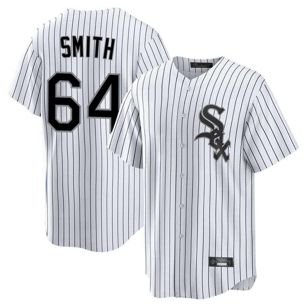 tocy C.White Sox #64 Shane Smith Player White Stripe Home Game Stitched Jerseys