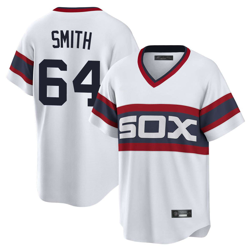 tocy C.White Sox #64 Shane Smith Player White T-shirt Home Game Stitched Jerseys